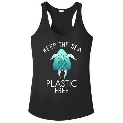 Keep The Sea Plastic Free Sea Turtle Activist Marine Life Cool Gift Ladies PosiCharge Competitor Racerback Tank