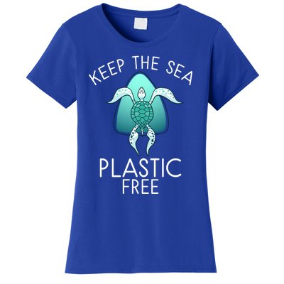 Keep The Sea Plastic Free Sea Turtle Activist Marine Life Cool Gift Women's T-Shirt