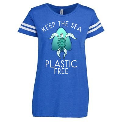 Keep The Sea Plastic Free Sea Turtle Activist Marine Life Cool Gift Enza Ladies Jersey Football T-Shirt