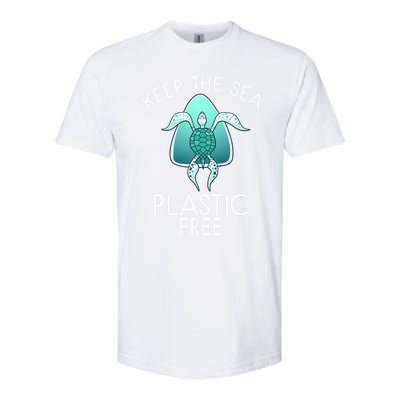 Keep The Sea Plastic Free Sea Turtle Activist Marine Life Cool Gift Softstyle CVC T-Shirt