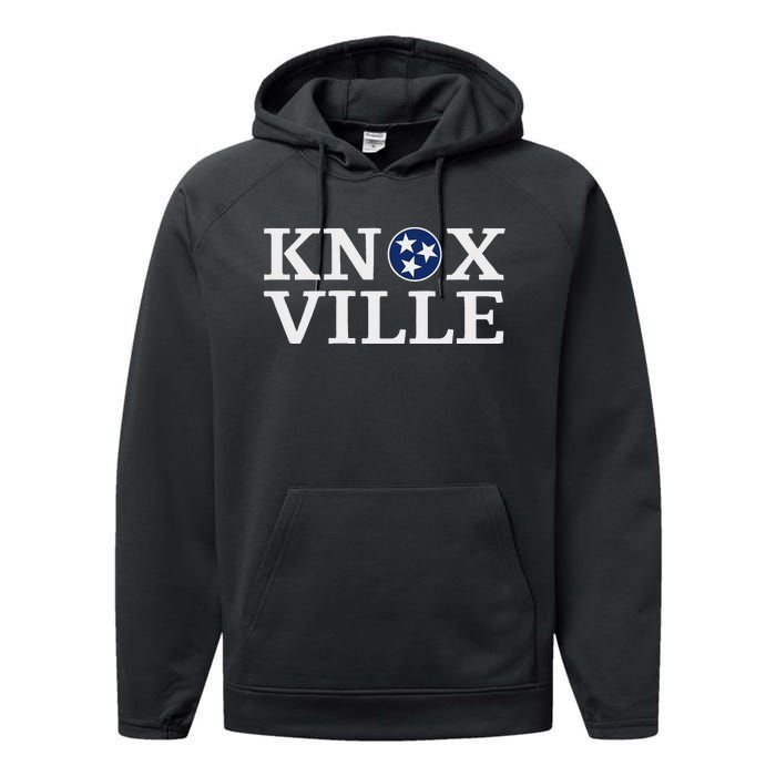 Knoxville Tennessee State Flag Art 3 Star Tn Flag Knoxville Performance Fleece Hoodie