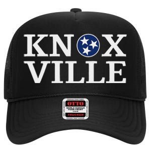 Knoxville Tennessee State Flag Art 3 Star Tn Flag Knoxville High Crown Mesh Back Trucker Hat