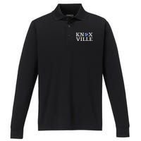 Knoxville Tennessee State Flag Art 3 Star Tn Flag Knoxville Performance Long Sleeve Polo