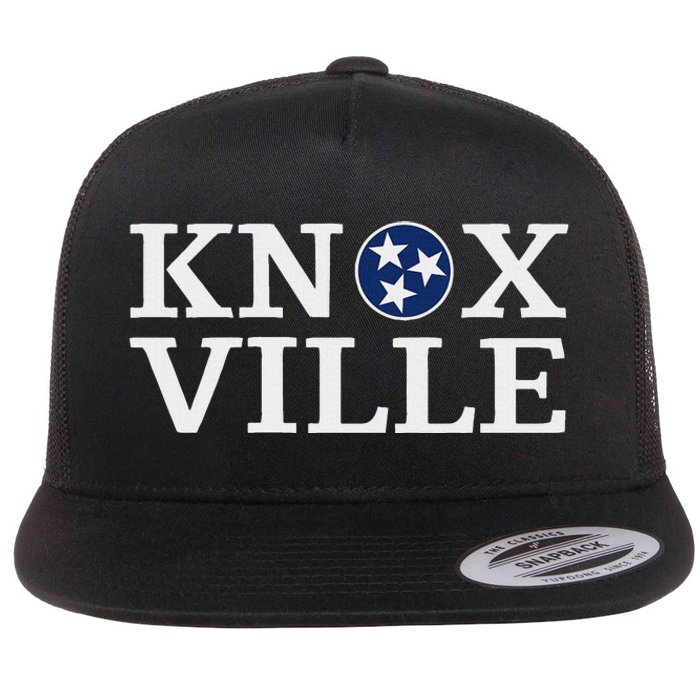 Knoxville Tennessee State Flag Art 3 Star Tn Flag Knoxville Flat Bill Trucker Hat