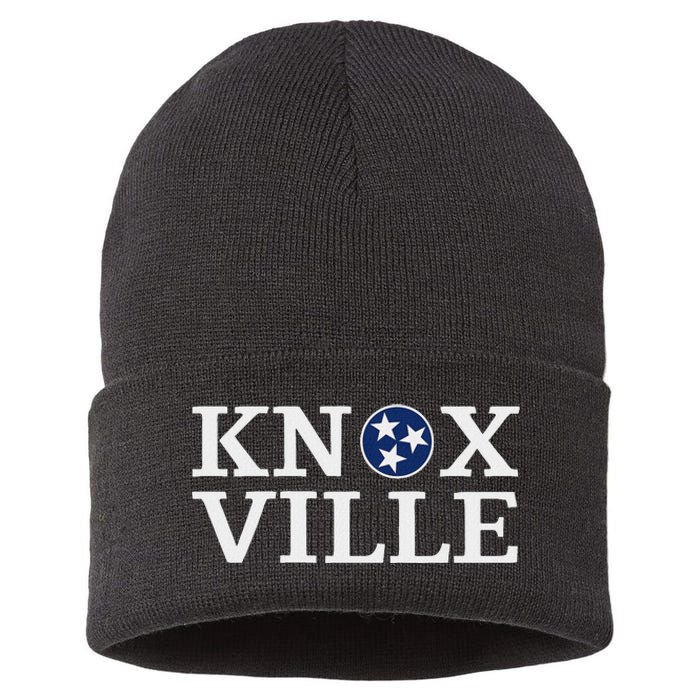 Knoxville Tennessee State Flag Art 3 Star Tn Flag Knoxville Sustainable Knit Beanie