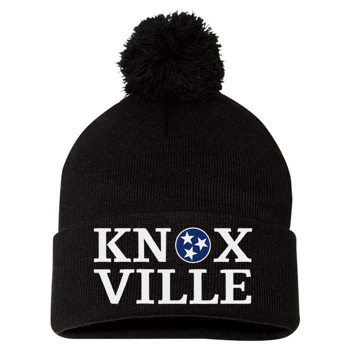 Knoxville Tennessee State Flag Art 3 Star Tn Flag Knoxville Pom Pom 12in Knit Beanie