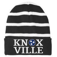 Knoxville Tennessee State Flag Art 3 Star Tn Flag Knoxville Striped Beanie with Solid Band