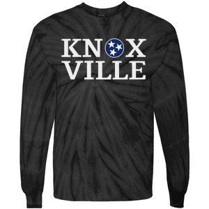 Knoxville Tennessee State Flag Art 3 Star Tn Flag Knoxville Tie-Dye Long Sleeve Shirt