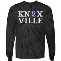 Knoxville Tennessee State Flag Art 3 Star Tn Flag Knoxville Tie-Dye Long Sleeve Shirt