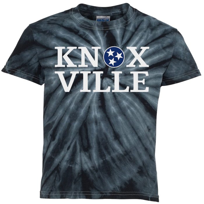 Knoxville Tennessee State Flag Art 3 Star Tn Flag Knoxville Kids Tie-Dye T-Shirt