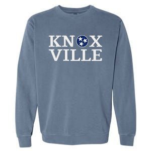 Knoxville Tennessee State Flag Art 3 Star Tn Flag Knoxville Garment-Dyed Sweatshirt