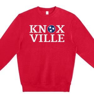 Knoxville Tennessee State Flag Art 3 Star Tn Flag Knoxville Premium Crewneck Sweatshirt