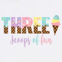 Kids Three Scoops Of Fun Ice Cream Girls 3rd Birthday Girl Outfit Cooling Performance Crew T-Shirt