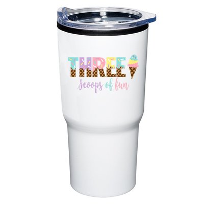 Kids Three Scoops Of Fun Ice Cream Girls 3rd Birthday Girl Outfit Tumbler