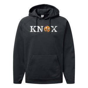 Knoxville Tennessee State Flag Orange White Distressed Knox Performance Fleece Hoodie