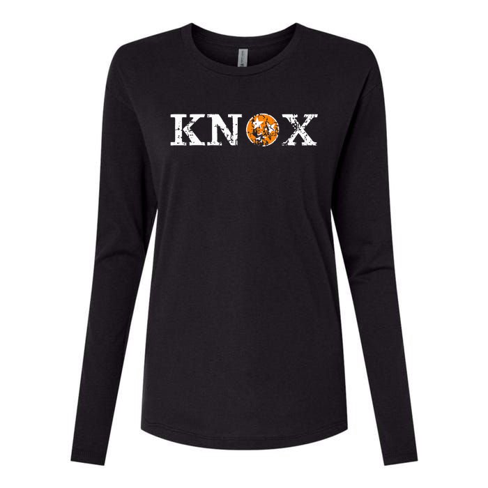 Knoxville Tennessee State Flag Orange White Distressed Knox Womens Cotton Relaxed Long Sleeve T-Shirt