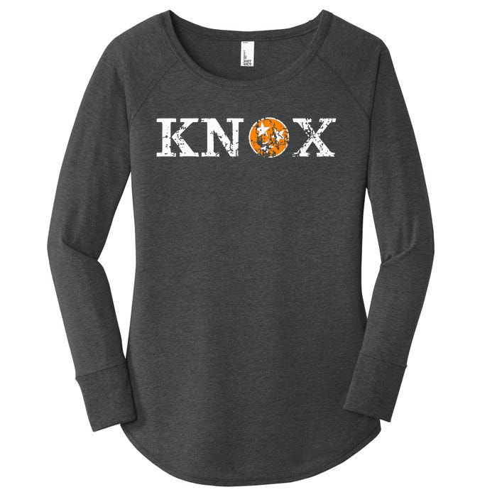 Knoxville Tennessee State Flag Orange White Distressed Knox Women's Perfect Tri Tunic Long Sleeve Shirt