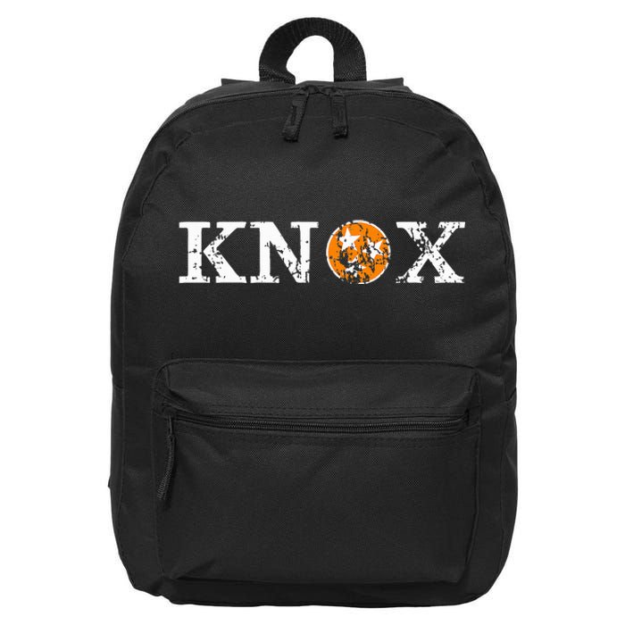 Knoxville Tennessee State Flag Orange White Distressed Knox 16 in Basic Backpack