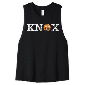 Knoxville Tennessee State Flag Orange White Distressed Knox Women's Racerback Cropped Tank