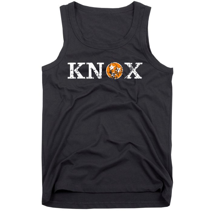 Knoxville Tennessee State Flag Orange White Distressed Knox Tank Top