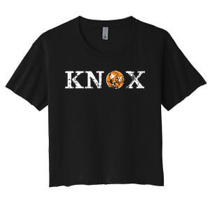 Knoxville Tennessee State Flag Orange White Distressed Knox Women's Crop Top Tee