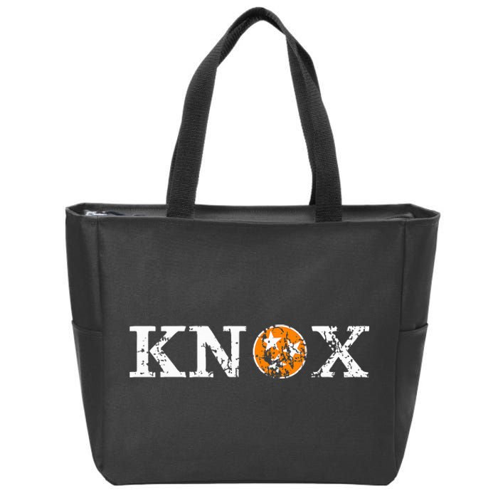 Knoxville Tennessee State Flag Orange White Distressed Knox Zip Tote Bag