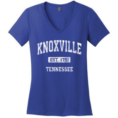 Knoxville Tennessee Tn Vintage Athletic Sports Design Funny Gift Women's V-Neck T-Shirt