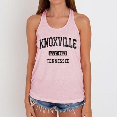 Knoxville Tennessee Tn Vintage Athletic Sports Design Funny Gift Women's Knotted Racerback Tank