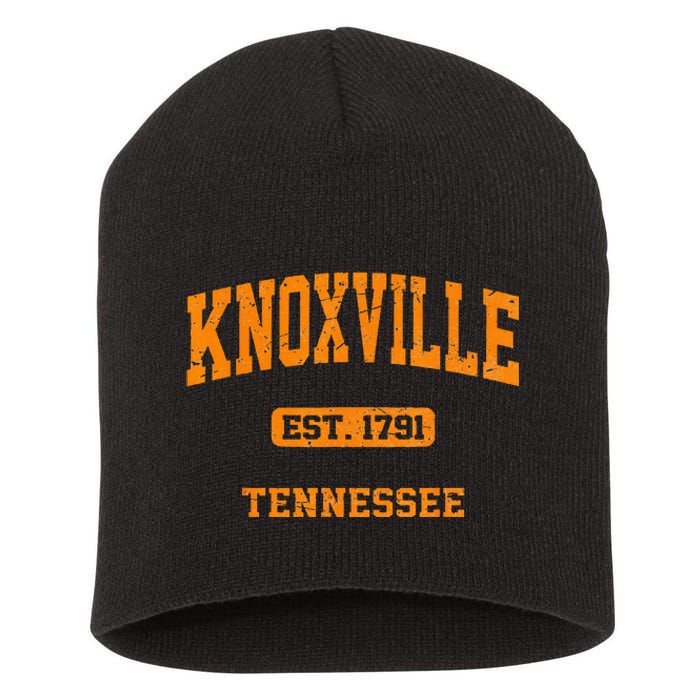 Knoxville Tennessee TN Vintage State Athletic Style Short Acrylic Beanie