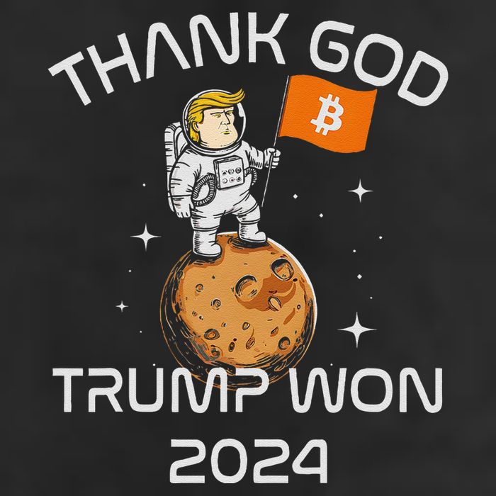 Kawaii Trump Thank God Bitcoin To The Moon Inauguration 7 Panel Mesh Trucker Snapback Hat