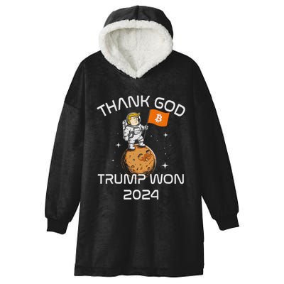 Kawaii Trump Thank God Bitcoin To The Moon Inauguration Hooded Wearable Blanket