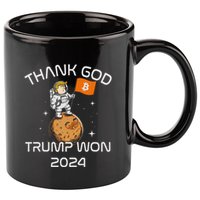 Kawaii Trump Thank God Bitcoin To The Moon Inauguration 11oz C Handle Ceramic Mug