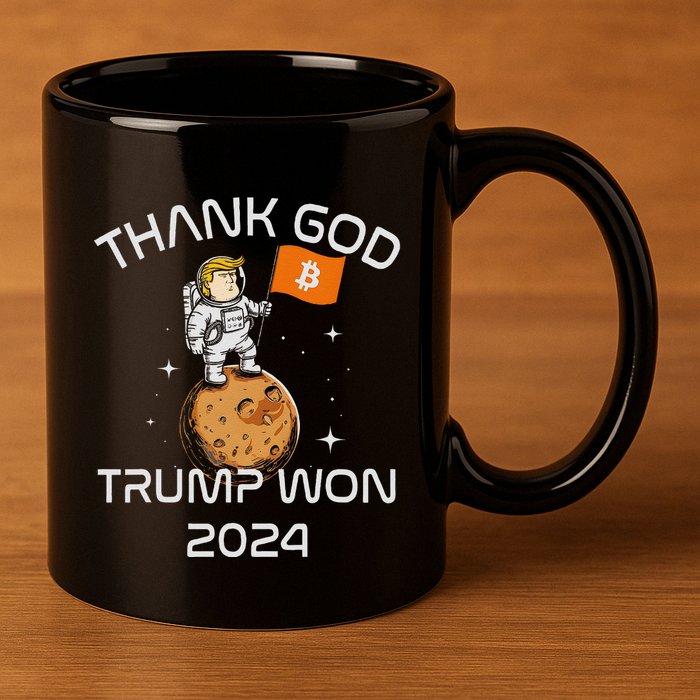 Kawaii Trump Thank God Bitcoin To The Moon Inauguration 11oz C Handle Ceramic Mug