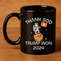 Kawaii Trump Thank God Bitcoin To The Moon Inauguration 11oz C Handle Ceramic Mug
