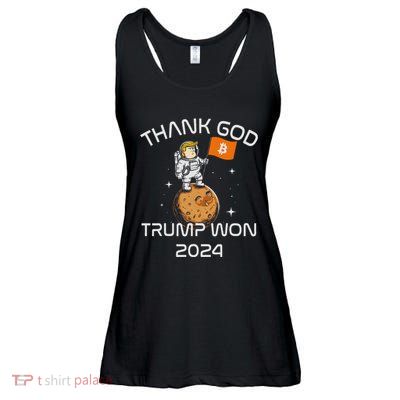 Kawaii Trump Thank God Bitcoin To The Moon Inauguration Ladies Essential Flowy Tank