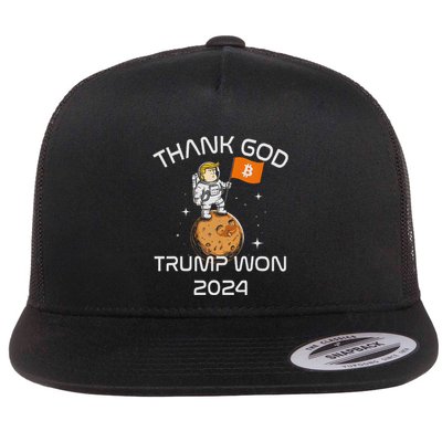 Kawaii Trump Thank God Bitcoin To The Moon Inauguration Flatbill Hat