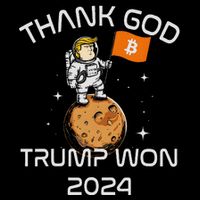 Kawaii Trump Thank God Bitcoin To The Moon Inauguration Flat Bill Trucker Hat