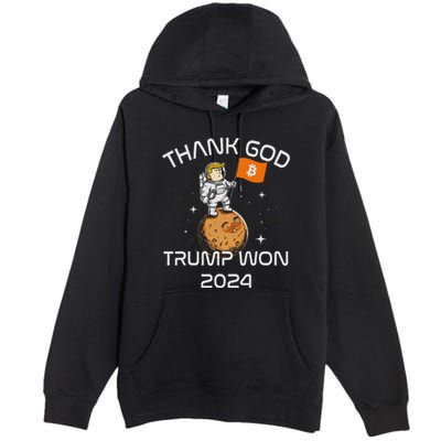 Kawaii Trump Thank God Bitcoin To The Moon Inauguration Premium Pullover Hoodie