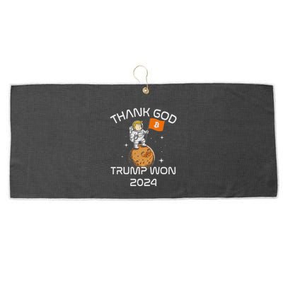 Kawaii Trump Thank God Bitcoin To The Moon Inauguration Large Microfiber Waffle Golf Towel