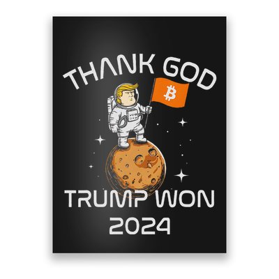 Kawaii Trump Thank God Bitcoin To The Moon Inauguration Poster