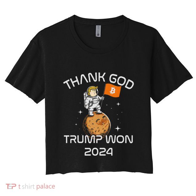 Kawaii Trump Thank God Bitcoin To The Moon Inauguration Crop Top