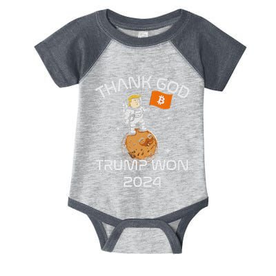 Kawaii Trump Thank God Bitcoin To The Moon Inauguration Infant Baby Jersey Bodysuit