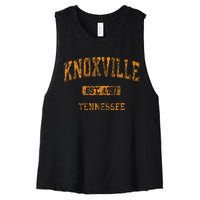 Knoxville Tennessee Tn Vintage Athletic Sports Women's Racerback Cropped Tank