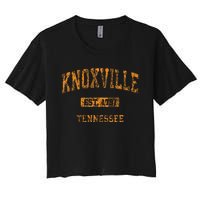 Knoxville Tennessee Tn Vintage Athletic Sports Women's Crop Top Tee