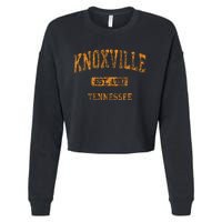 Knoxville Tennessee Tn Vintage Athletic Sports Cropped Pullover Crew