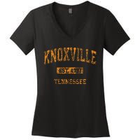 Knoxville Tennessee Tn Vintage Athletic Sports Women's V-Neck T-Shirt