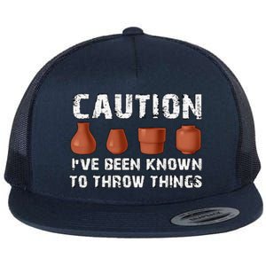 Known To Throw Things Ceramic Pottery Artist Art Lover Maker Flat Bill Trucker Hat