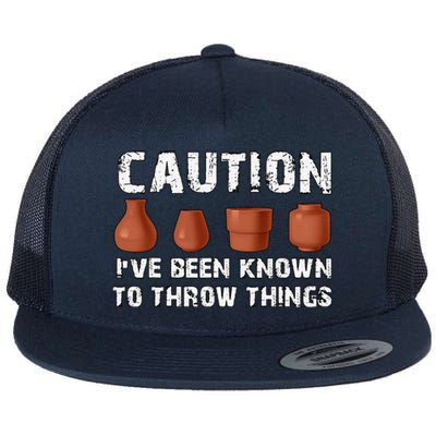 Known To Throw Things Ceramic Pottery Artist Art Lover Maker Flat Bill Trucker Hat