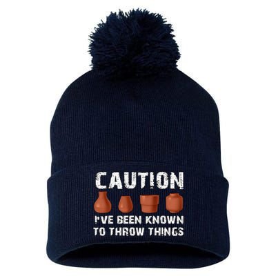 Known To Throw Things Ceramic Pottery Artist Art Lover Maker Pom Pom 12in Knit Beanie