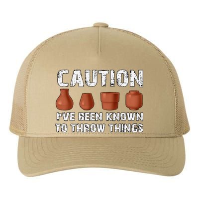 Known To Throw Things Ceramic Pottery Artist Art Lover Maker Yupoong Adult 5-Panel Trucker Hat